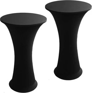 Cocktail Spandex Stretch Round Tablecloth, 2 Pack 24"x43" Fitted Highboy - Picture 1 of 6