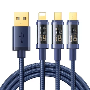 Joyroom 3-in-1 Fast Charging Cable USB-A to iOs Phone, Type-C, Micro USB, 1.2M - Bild 1 von 12