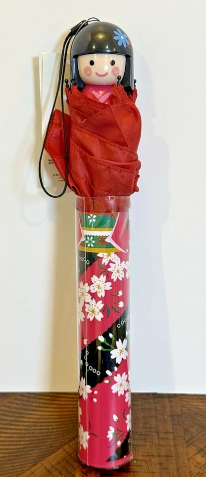Paraguas Plegable Kawaii Japón Kimono Niña - Lindo Mango Muñeca - Nuevo con Etiquetas Foto 1 de 4