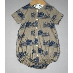 NWT KATE QUINN 18-24 Mo Bunny Family Brown Bubble Romper Boys Girls - Picture 1 of 4