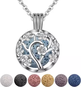 Aromatherapy Necklace Essential Oils Diffuser Locket Pendant Gifts Women Men 24" - Picture 1 of 9