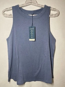 United By Blue Women's Organic High-Neck Tank Top - Stone Blue S - Picture 1 of 2