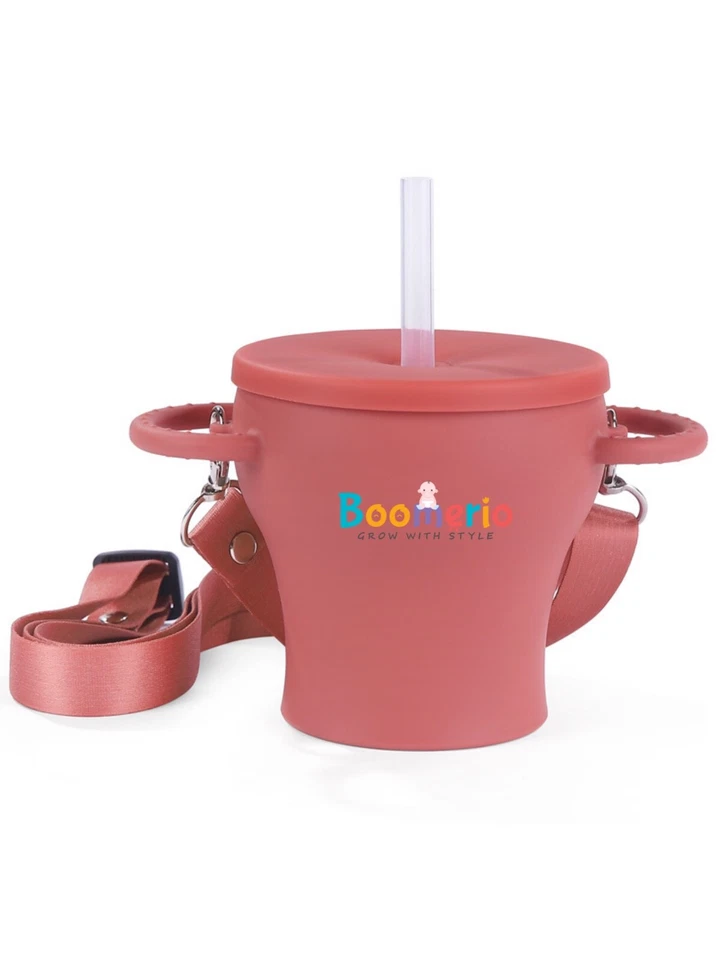 Taza de bocadillo plegable para bebé niño pequeño pajita taza para sorber silicona de grado alimenticio sin BPA Foto 1 de 1