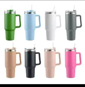 40oz Stainless Steel Water Bottle with Handle Lid Straw Vacuum Thermos Cup Car - Picture 1 of 6
