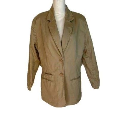 Blazer Forenza Vintage Mujer Tostado Forrado Gran Tamaño Almohadillas para el Hombro Algodón Pesado Foto 1 de 4