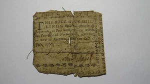 1760 Five Shillings North Carolina NC Colonial Currency Note Bill! RARE 5s! - Picture 1 of 2