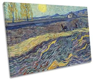 Van Gogh Plowman in a Field CANVAS WALL ART Picture Print