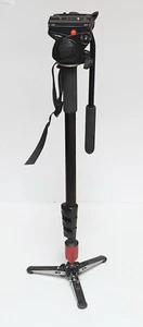 Manfrotto 560B-1 Fluid Video Monopod with Manfrotto 701HDV Fluid Video Head - Picture 1 of 12