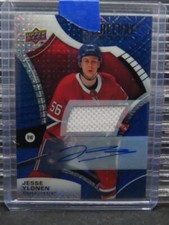 2021-22 Upper Deck Allure Jesse Ylonen Blue Line Jersey Auto Autograph RC #9/75