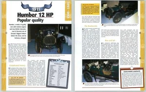Humber 12 HP - 1900/1920 A Century Of Cars - Hachette Page - Picture 1 of 1