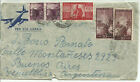 Lettera Posta Aerea Per L'argentina Con 100 £ Democratica + Altri 20.10.1947