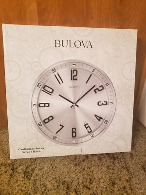 Bulova C4646 Silhouette Wall Clock, Silver  - New - Image 1 of 4