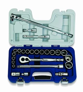 25-Piece,1/2" Drive Basic Tool Set,12 Point,Rugged-Case-System,MM,Williams 50619 - Picture 1 of 2
