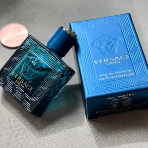 Versace Eros Men Mini 0.17 oz 5 ml Eau De Toilette Dab-On Splash Nib - Picture 1 of 8