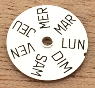 Nos New Peseux 7077 2561/2 Sp H.3 Day Indicator Disc Calendar Disk Part Watch - Image 1 of 3