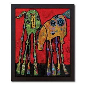 Black Floater-Framed Horsing Around by Foster Canvas Giclee Art (26 in x 20 in) - Picture 1 of 1