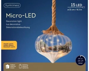 Lumineo Christmas Micro LED Hanging Bauble Onion 20cm - Classic Warm - Picture 1 of 3