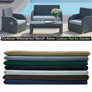 More details for 2 seater garden bench cushion outdoor waterproof patio furniture sofa seat pad