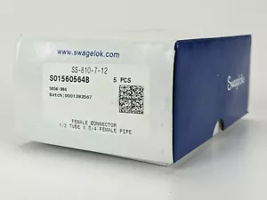 NEW LOT OF 5, Swagelok SS-810-7-12 Stainless 1/2 in. Tube OD x 3/4 in. FNPT - Picture 1 of 8
