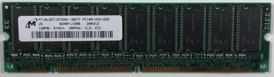 Micron MT18LSDT1672AG-10EF7 128MB Server RAM Memory - Image 1 of 1