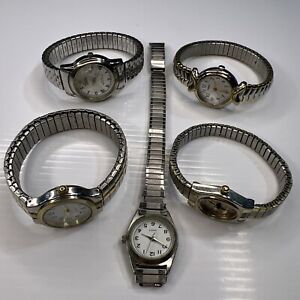 Lot de montres rétro pour femmes stretch argent Speidel Waltham Timex S2 pièces non testées