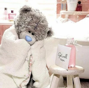Hope You Get Well Soon, Get Well, Me to You Tatty Teddy Bear Card 3D Holographic - Picture 1 of 7