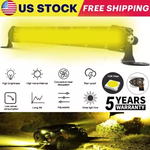 10 Inch Amber LED Work Light Bar Spot Flood DRL 4WD UTV ATV Boat Truck Offroad - Foto 1 di 11