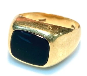 Anillo De Oro 18 Quilates - Chevalière Ónix 0.90 x 1.20 cm - 8.93 g - Imagen 1 de 3