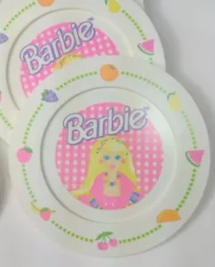 Vintage Chilton Barbie Dishes 14 Piece Lot Picnic Cups Tray Set Fruit Pattern - Picture 1 of 8