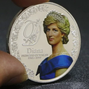 British Diana Princess of Wales Silver Plated Commemorative Coin UK Collectible - Imagen 1 de 2