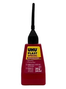 UHU Kunststoffkleber Spezial 30g in Flasche glasklar Metallkanüle Feindosierung - Bild 1 von 1