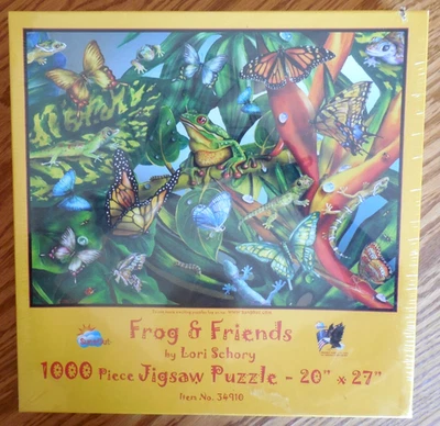 NEW/SEALED  SunsOut 1000 pc Jigsaw Puzzle "Frog & Friends"  sz 20x27 Lori Schory - Image 1 of 3