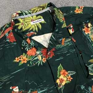 Tommy Bahama 2XL 100% Seide Loop Camp Kragen Hemd Weihnachten Santa Surfen Blumen - Bild 1 von 9