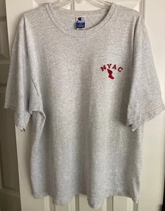 VTG 1990’s NYAC MEN’S CHAMPION T-SHIRT, XL, EX. COND., SILVER GRAY, ORIG. OWNER - Picture 1 of 18