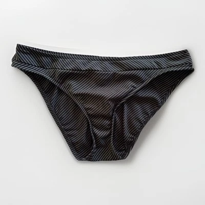 Kenneth Cole Black & White Pinstripe Hipster Swimsuit Bikini Bottoms Sz M EUC - Image 1 of 4