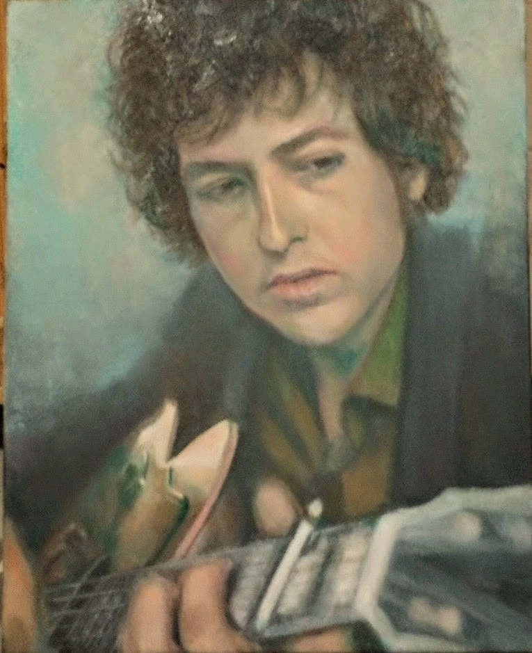 Pintura al óleo original de Bob Dylan por Tommy Thompson  Foto 1 de 1