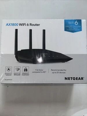 Netgear AX1800 Dual Band 4-Stream RAX10-100NAS WiFi 6 Router - Small Rip - Image 1 of 4