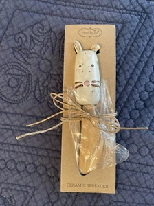 NEW Mud Pie Bunny Rabbit Easter Ceramic Handle Wooden Spreader 6 Inch 2022 - Picture 1 of 4
