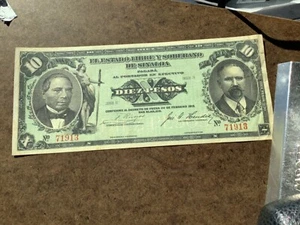 sinaloa 10 pesos 1915 xf/au ps1045b 2 firmas 000565 8a - Imagen 1 de 5