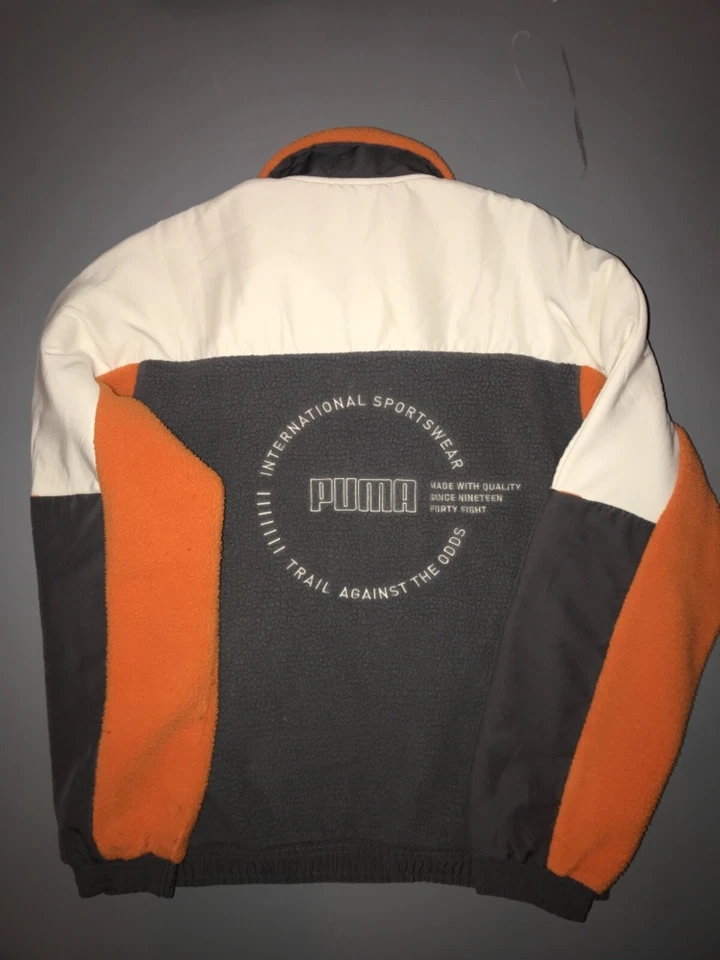 PUMA Puma XTG Trail Woven FZ Jacket White Gray Orange 596731 37 Men's Size M - Image 1 of 4