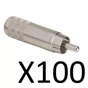 (100 Pack) Switchcraft 3502A Long Body Cable End RCA Male with Solder Terminals - Picture 1 of 2