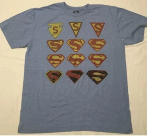 Superman Logo History T-Shirt Men’s Size L Large Blue - Picture 1 of 5