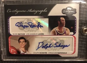 ELGIN BAYLOR DOLPH SCHAYES DUAL AUTO 2008-09 TOPPS CO-SIGNERS DECEASED 55/240 - Picture 1 of 4
