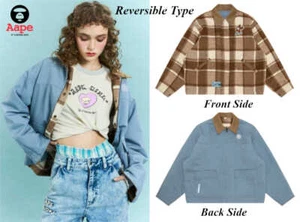 Aape By A Bathing Ape Women's Work Bomber Style Reversible Jacket AAPLJW7687XXN - Picture 1 of 7