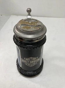 1993 Harley Davidson Live To Ride Medallion lidded stein Meger Unglued Top As Is - Picture 1 of 13