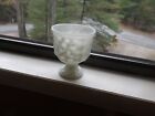 Vtg E O Brody Cleveland White Milk Glass Pedestal Footed Compote Vase Bowl M3000