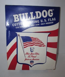 Vintage Bulldog 100% Cotton Bunting Flag 3'x5’ USA Made By Dettra Flag Co. NIB - Picture 1 of 8