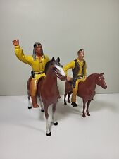 Hartland Plastics Cowboy, Indian & 2 Horses - Vintage Toys 