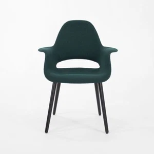 2021 Charles Eames and Eero Saarinen Organic Chair by Vitra in Dark Green Fabric - Picture 1 of 10