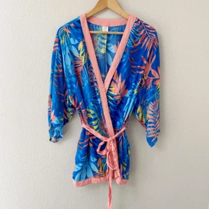 Peyton & Parker Größe Small blau Strand Schwimmen Überziehen Morgenmantel Taschen - Bild 1 von 4